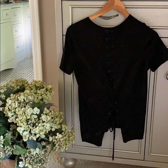 Black lace up sweater - Picture 1 of 3